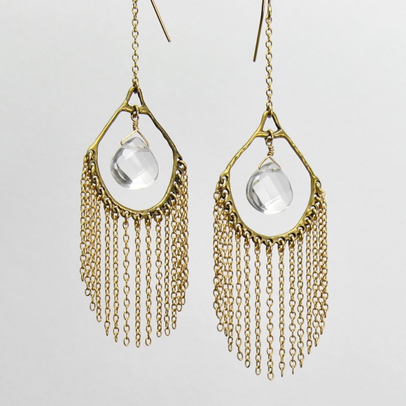 Chic Gold Fringe Earrings - Picture 5 of 5
